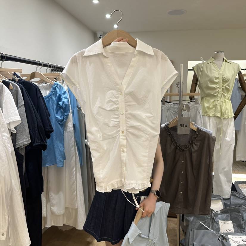 WINSOME韓國直郵㊣女士新品休閑時尚25春夏職業人氣襯衫蕾絲衫WINSOME襯衫/蕾絲衫