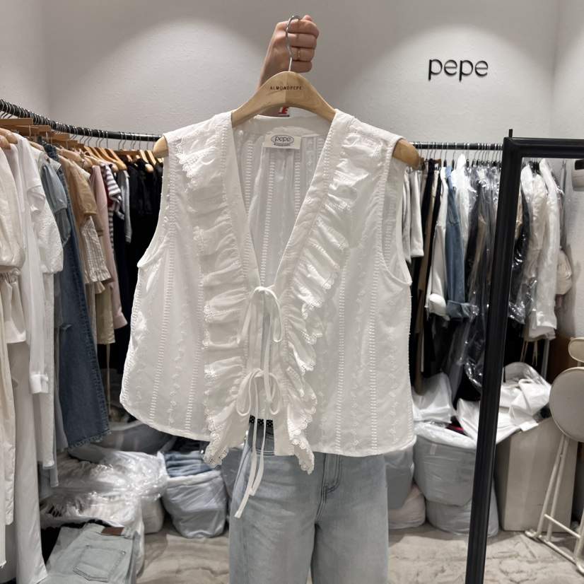 ALMOND PEPE東大門㊣直郵女裝新品真品推薦熱賣休閑25春夏馬甲ALMOND PEPE馬甲