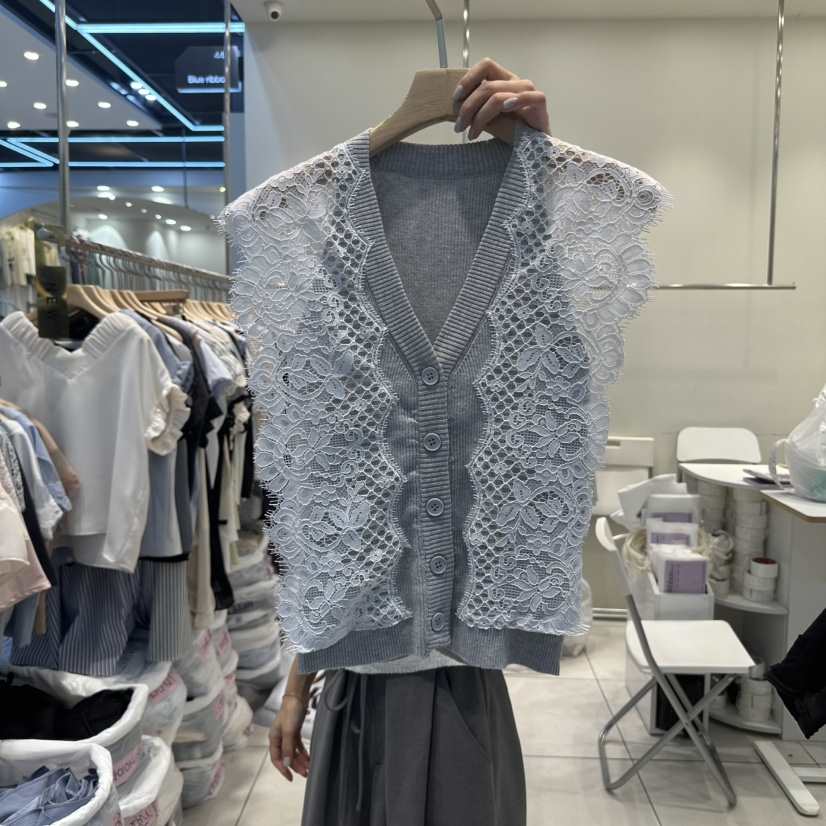 BLUE RIBBON東大門㊣實拍女裝新品時尚人氣熱賣25春夏馬甲紐扣BLUE RIBBON馬甲