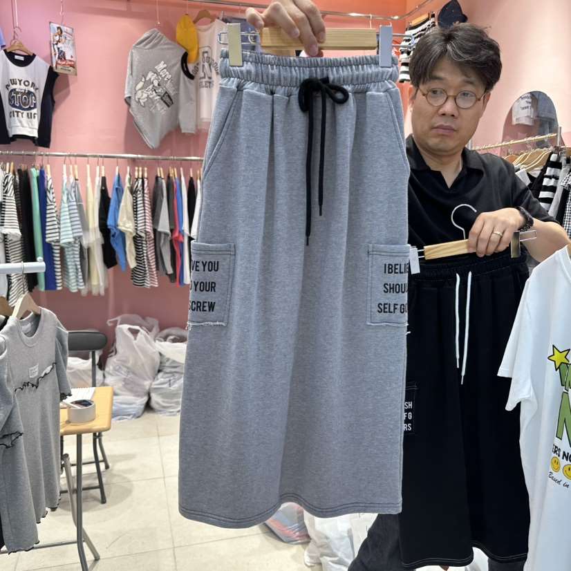 K STORY東大門㊣直郵女士新品25春夏真品推薦職業長裙口袋K STORY長裙