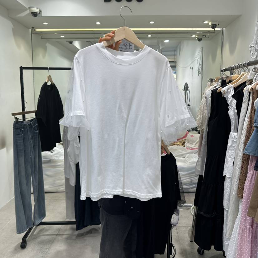 DREAM GIRIS東大門㊣實拍女裝新款25春夏推薦人氣T恤泡泡袖DREAM GIRIS/HOT PLACET恤