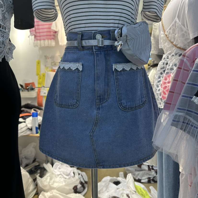 BLUE BANANA東大門㊣實拍女士新品熱賣25春夏短裙不含腰帶口袋BLUE BANANA短裙