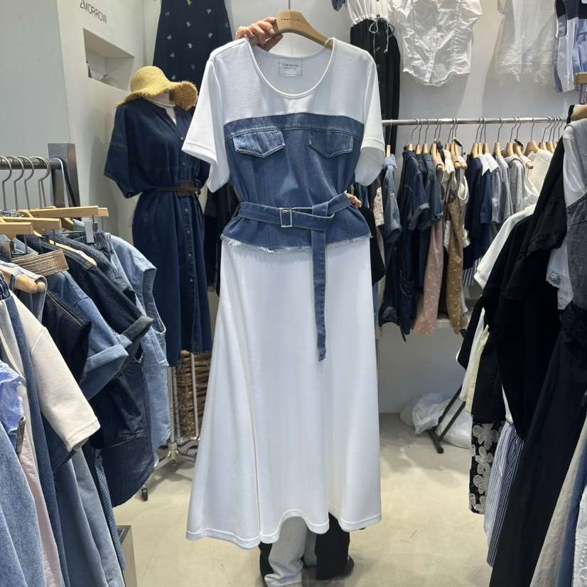 2MORROW韓國直郵㊣女裝新品休閑25春夏時尚熱賣連衣裙含腰帶2MORROW連衣裙