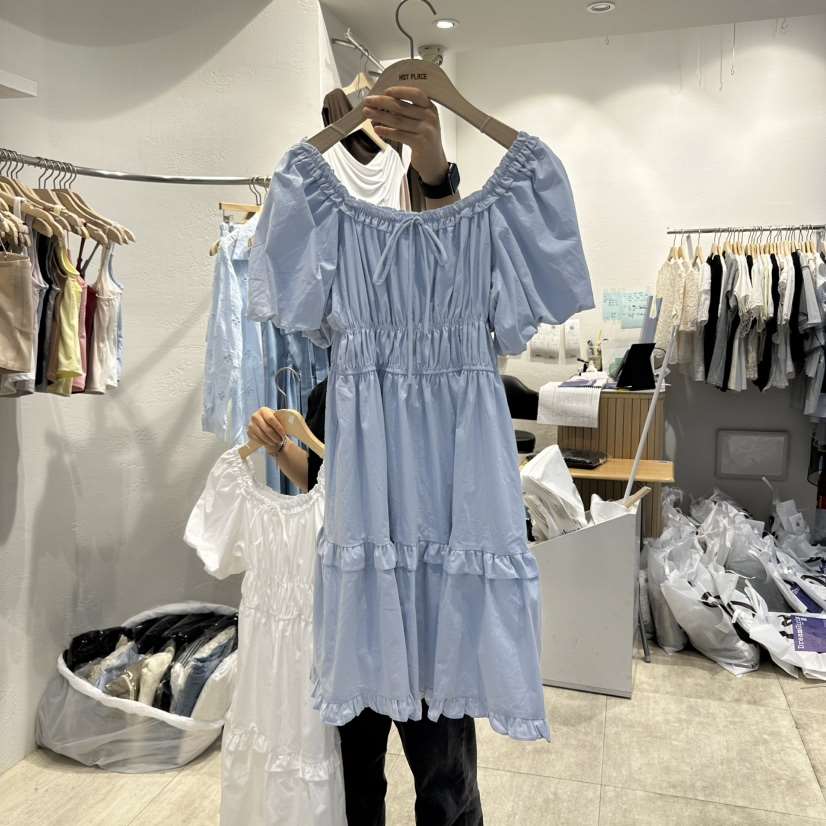 DREAM GIRIS韓國代購㊣女裝新品25春夏時尚熱賣連衣裙泡泡袖DREAM GIRIS/HOT PLACE連衣裙