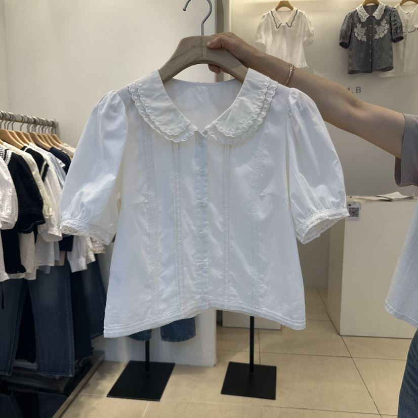 2nd B-S韓國代購㊣女士新品職業時尚休閑熱賣25春夏襯衫蕾絲衫2nd B-S襯衫/蕾絲衫