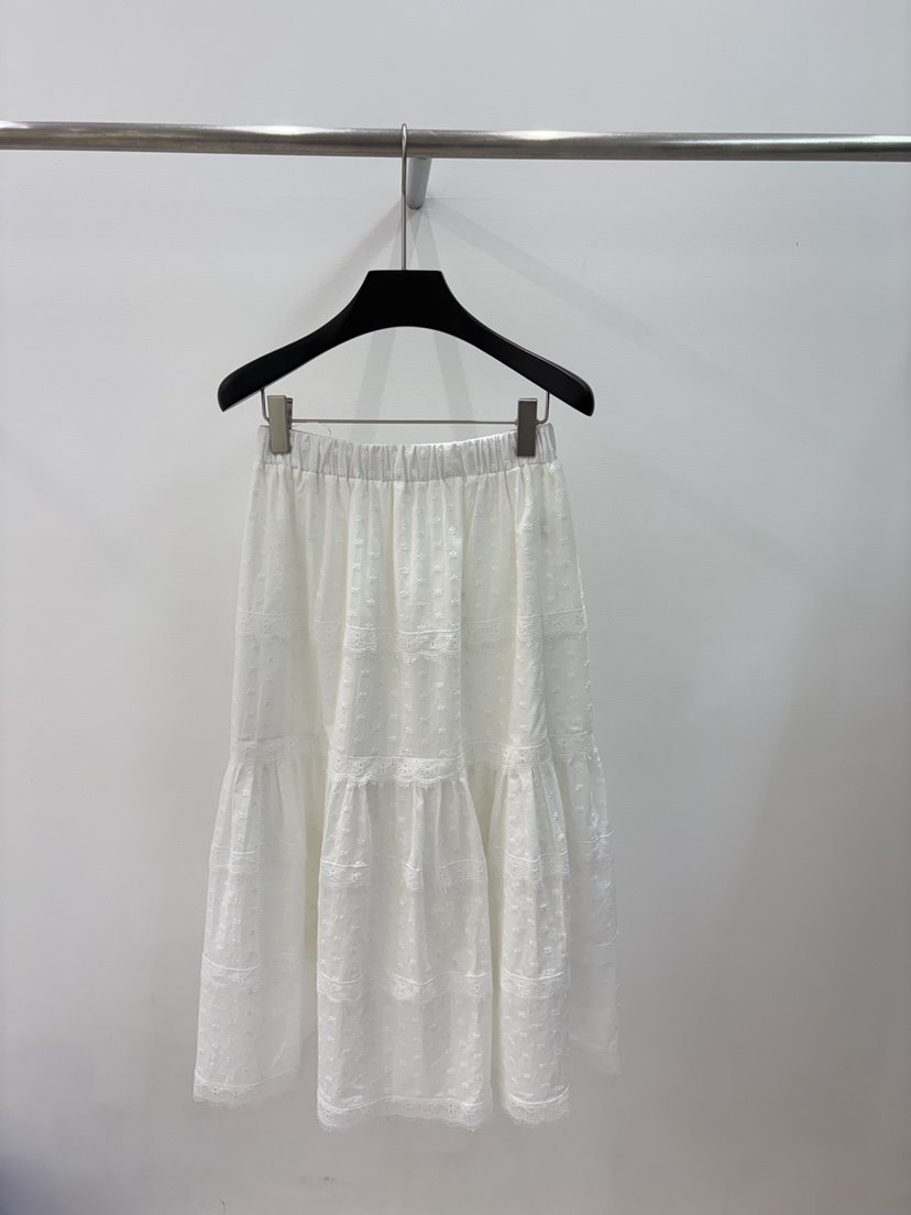 MUSHROOM EFFECT韓國代購㊣女士新品時尚休閑25春夏長裙刺繡MUSHROOM EFFECT長裙