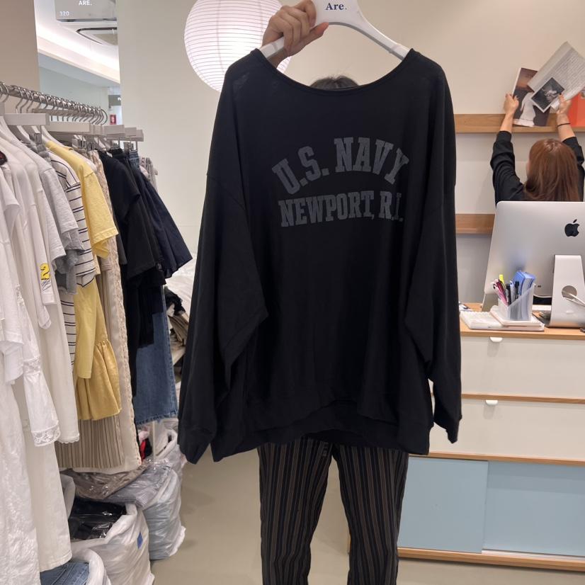 ARE東大門㊣直郵女裝新品時尚熱賣25春夏推薦真品職業長袖T恤ARE YOU/ARE長袖T恤