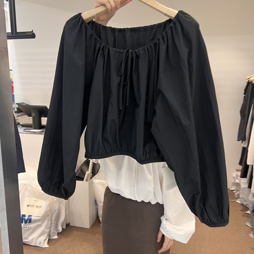OBJECT韓國直郵㊣女裝新款職業人氣真品25春夏襯衫蕾絲衫露肩OBJECT襯衫/蕾絲衫