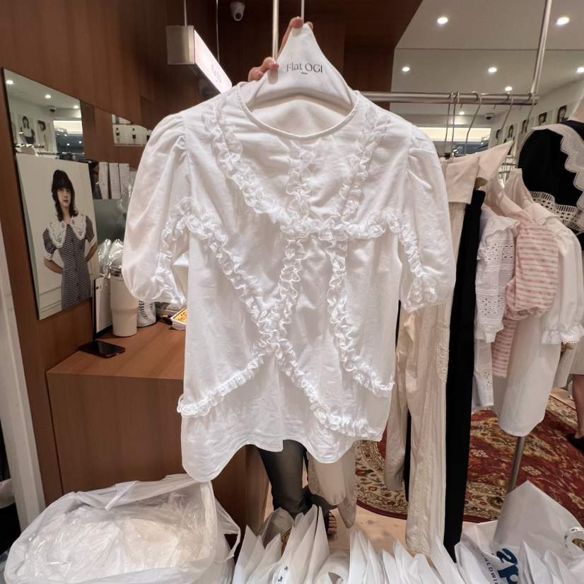 OGI東大門㊣實拍女士新款真品休閑職業25春夏時尚襯衫蕾絲衫FLat OGI襯衫/蕾絲衫