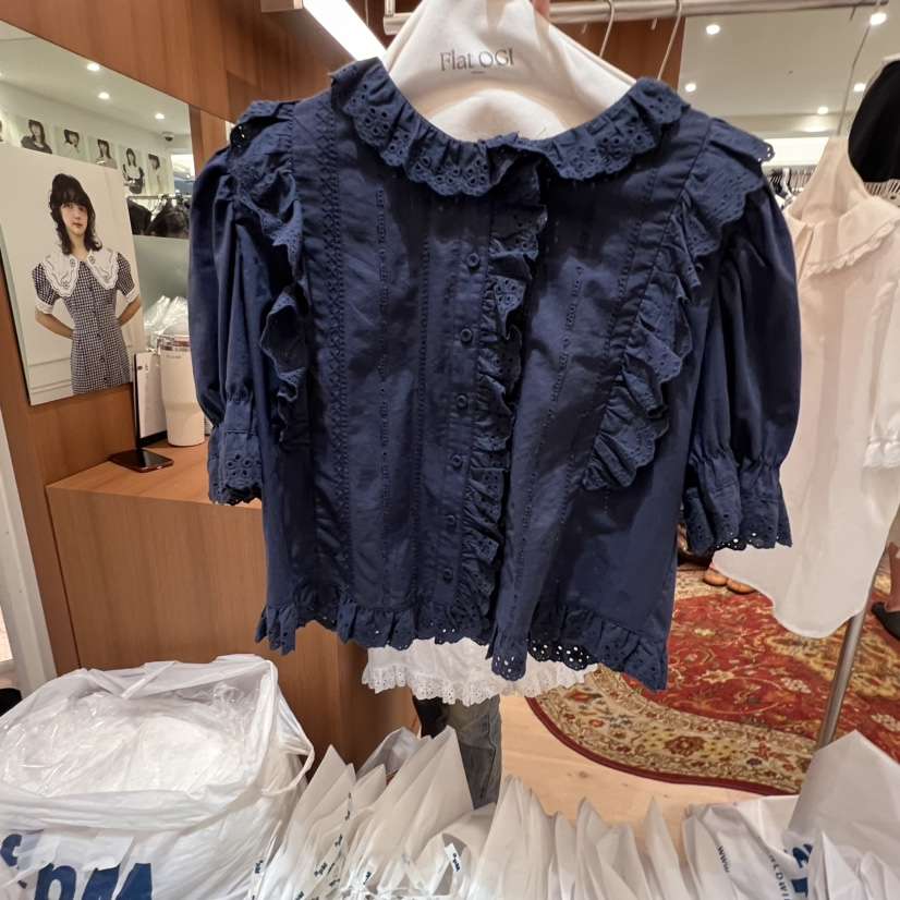 OGI東大門㊣代購女士新品時尚職業休閑25春夏熱賣襯衫蕾絲衫FLat OGI襯衫/蕾絲衫