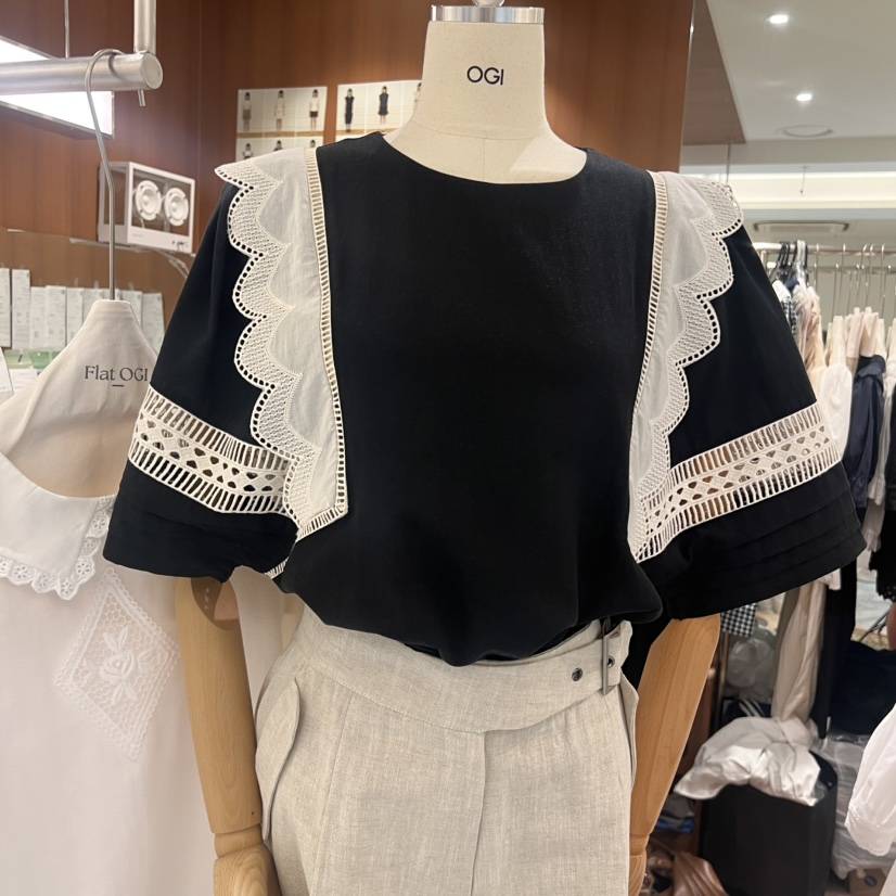 OGI東大門㊣直郵女裝新品休閑推薦熱賣25春夏真品襯衫蕾絲衫FLat OGI襯衫/蕾絲衫