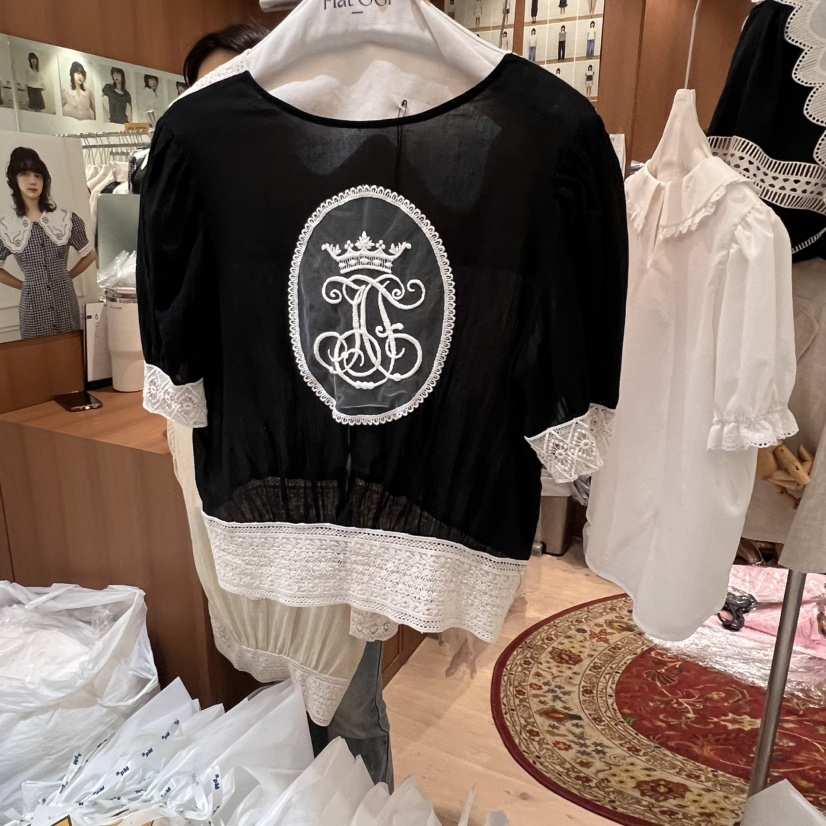 OGI韓國代購㊣女士新款休閑熱賣真品25春夏時尚推薦襯衫蕾絲衫FLat OGI襯衫/蕾絲衫