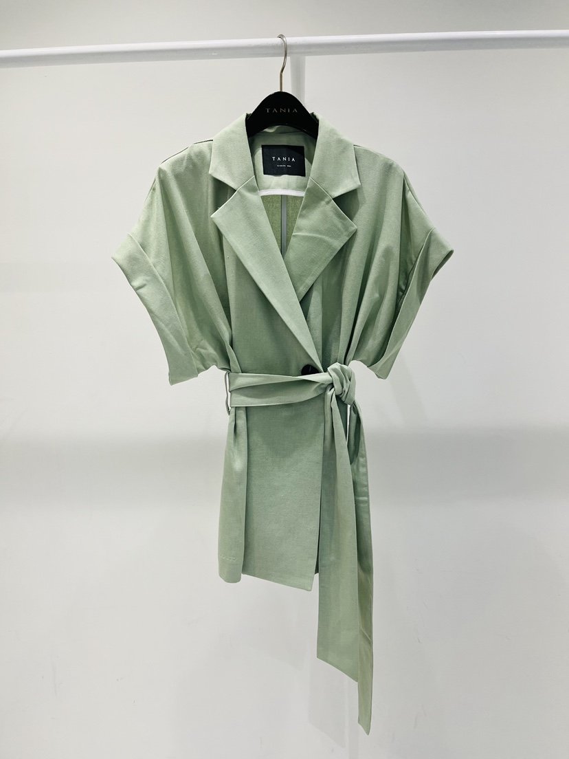 CLOP東大門㊣實拍女裝新品職業熱賣真品時尚25春夏夾克含腰帶TANIA夾克