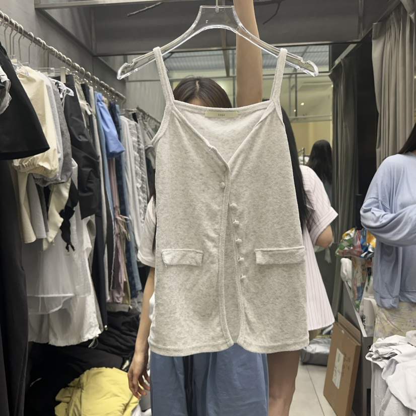 UOOV東大門㊣直郵女士新款人氣推薦時尚25春夏休閑吊帶背心UOOV吊帶/背心