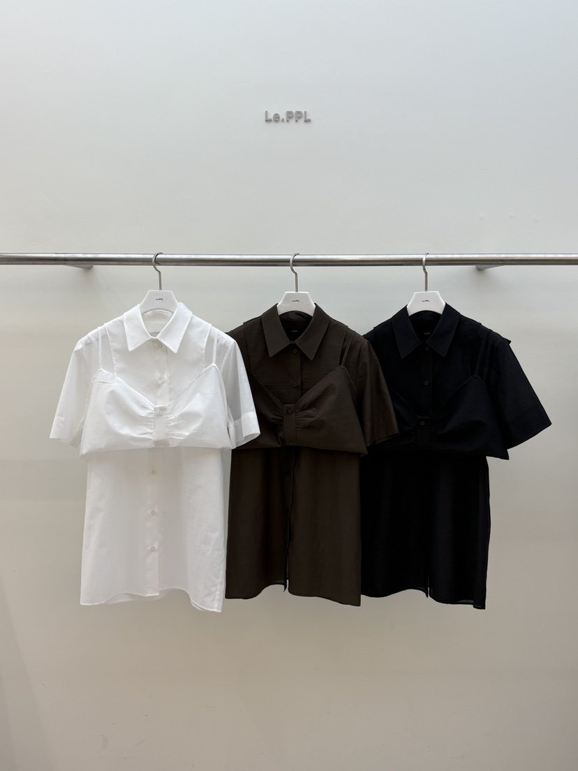 LE-PPL東大門㊣代購女裝新品時尚人氣休閑25春夏襯衫蕾絲衫LE-PPL襯衫/蕾絲衫