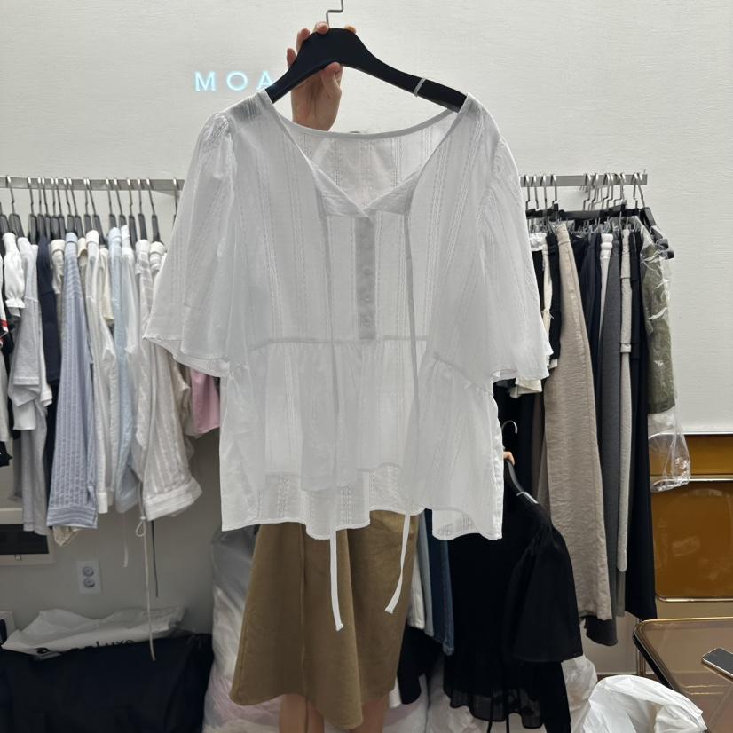 MOANA東大門㊣代購女士新品人氣25春夏真品推薦時尚襯衫蕾絲衫MOANA襯衫/蕾絲衫