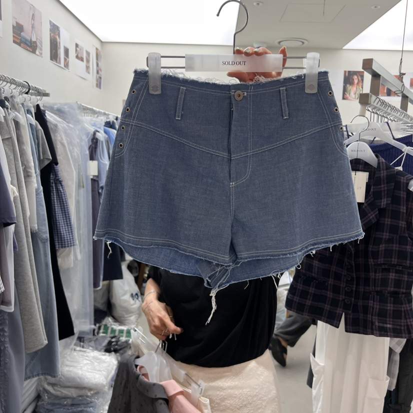 SOLD OUT東大門㊣直郵女士新品時尚休閑25春夏短褲水洗牛仔布SOLD OUT短褲