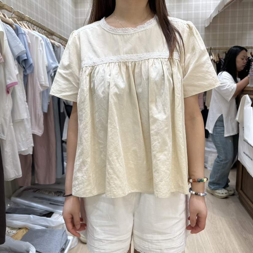 OURMOMENT東大門㊣代購女裝新品熱賣休閑推薦25春夏襯衫蕾絲衫OURMOMENT襯衫/蕾絲衫
