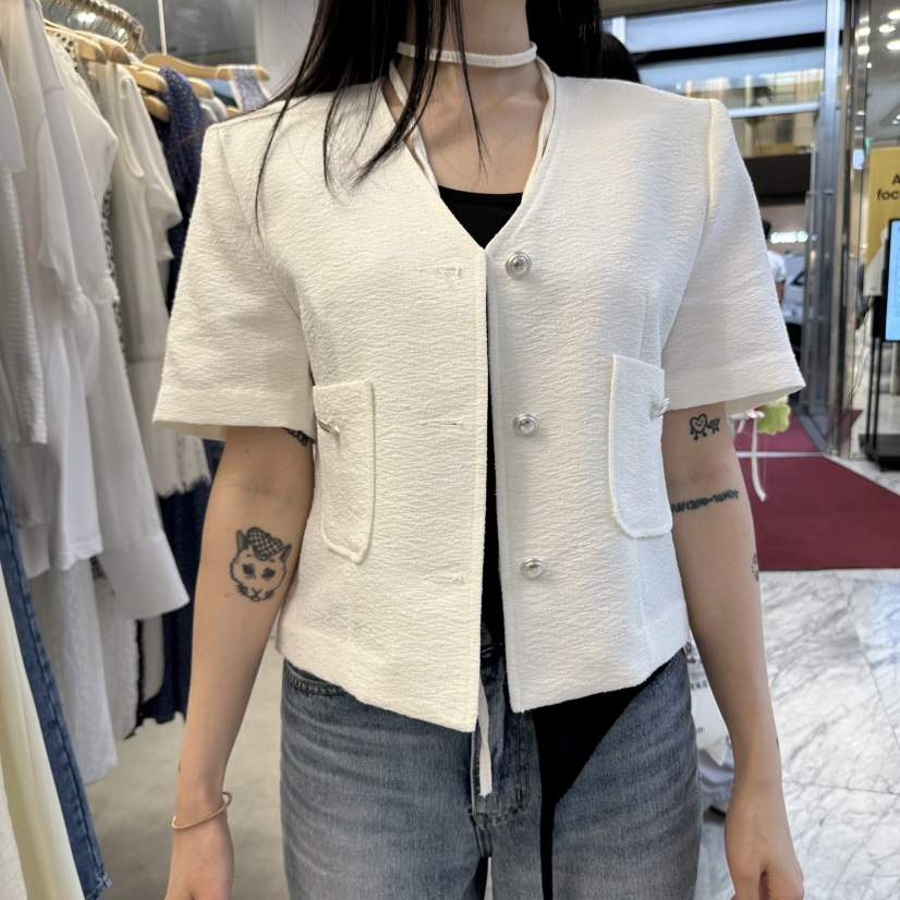 FOUNDATION韓國代購㊣女裝新品25春夏職業推薦人氣休閑夾克FOUNDATION夾克