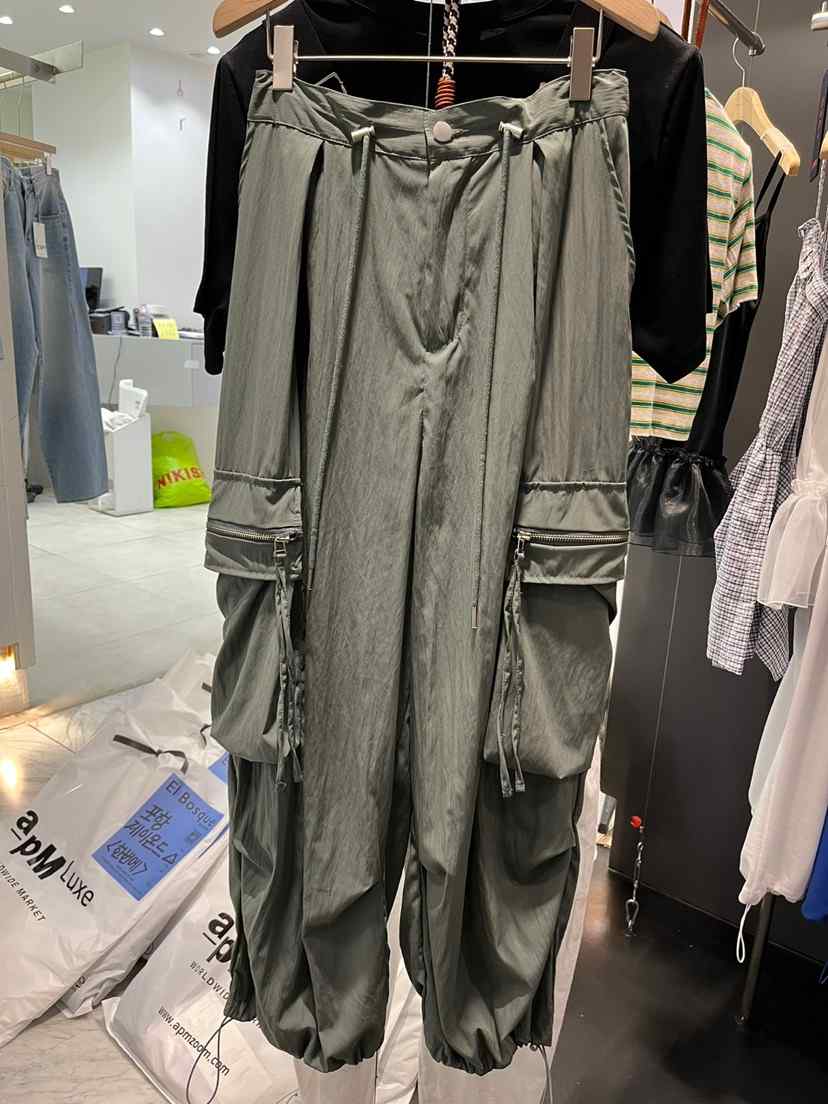 EL BOSQUE韓國直郵㊣女裝新品職業推薦真品25春夏休閑褲兜帽EL BOSQUE休閑褲