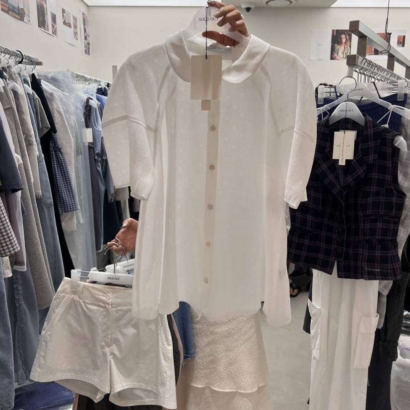 SOLD OUT韓國直郵㊣女士新品時尚人氣熱賣休閑職業襯衫蕾絲衫SOLD OUT襯衫/蕾絲衫