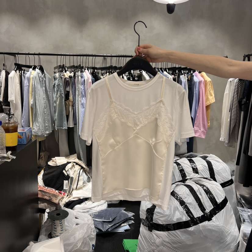 TUG韓國直郵㊣女士新品真品時尚職業人氣推薦25春夏T恤蕾絲TUGT恤