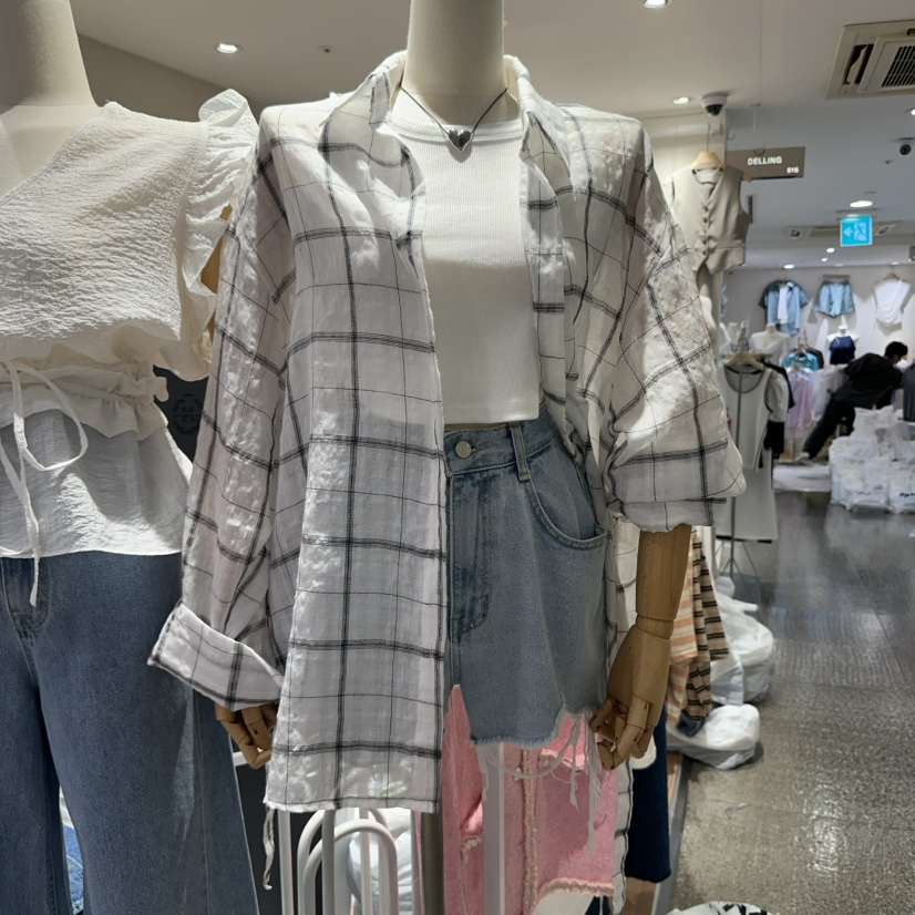 DELLING東大門㊣實拍女士新品熱賣真品25春夏襯衫蕾絲衫紗布DELLING襯衫/蕾絲衫