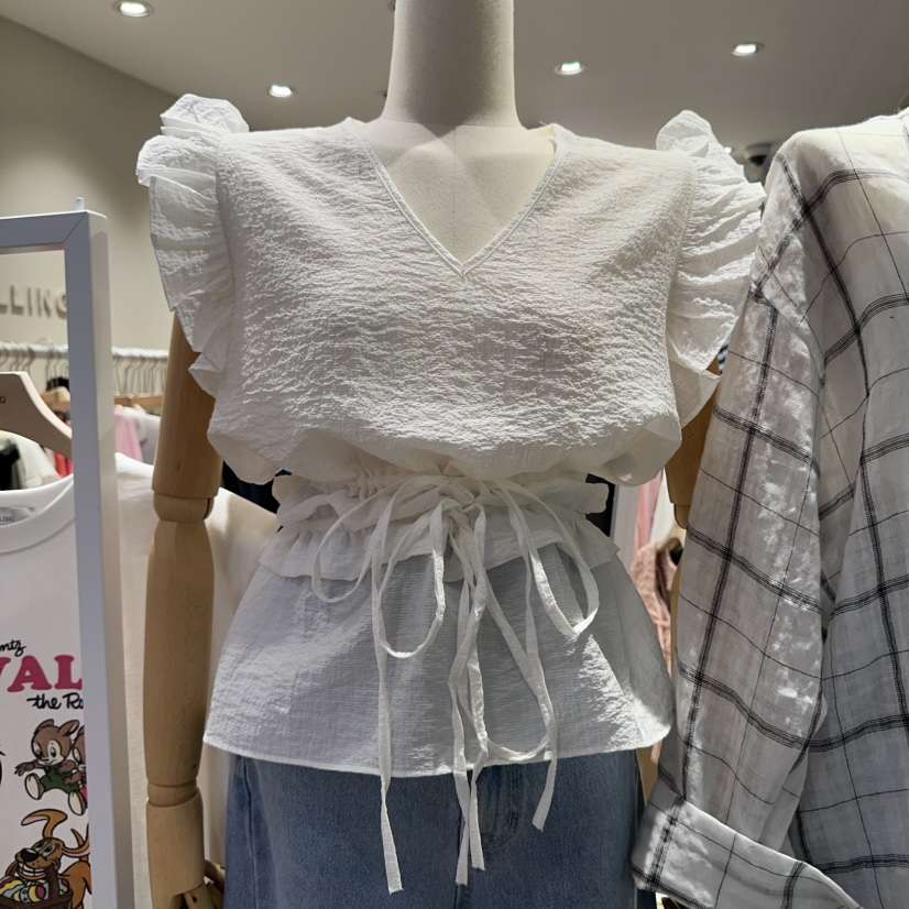 DELLING東大門㊣實拍女裝新品推薦熱賣時尚休閑職業襯衫蕾絲衫DELLING襯衫/蕾絲衫
