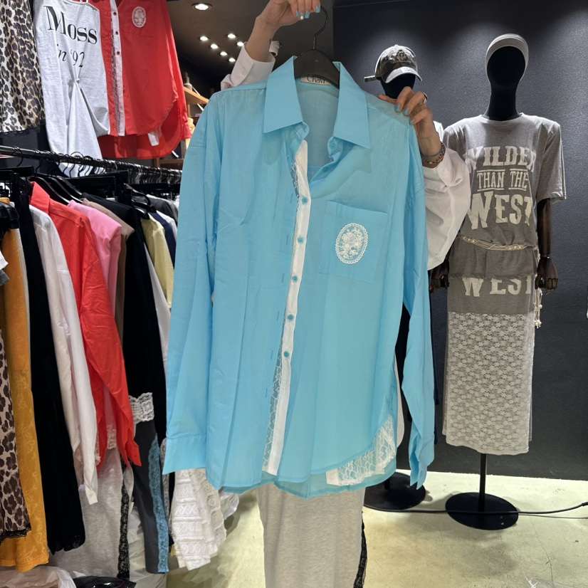 CHAVI韓國直郵㊣女裝新款真品推薦時尚職業休閑人氣襯衫蕾絲衫CHAVI襯衫/蕾絲衫