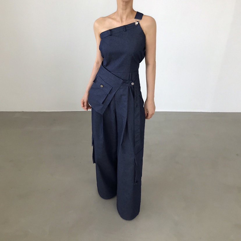 2TWO MOON東大門㊣實拍女裝新品休閑25春夏人氣熱賣背帶褲2TWO MOON背帶褲