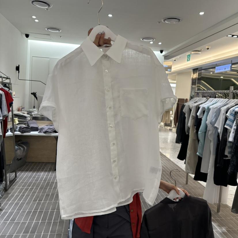 VIVE韓國代購㊣女士新款真品職業休閑時尚25春夏襯衫蕾絲衫亞麻VIVE襯衫/蕾絲衫
