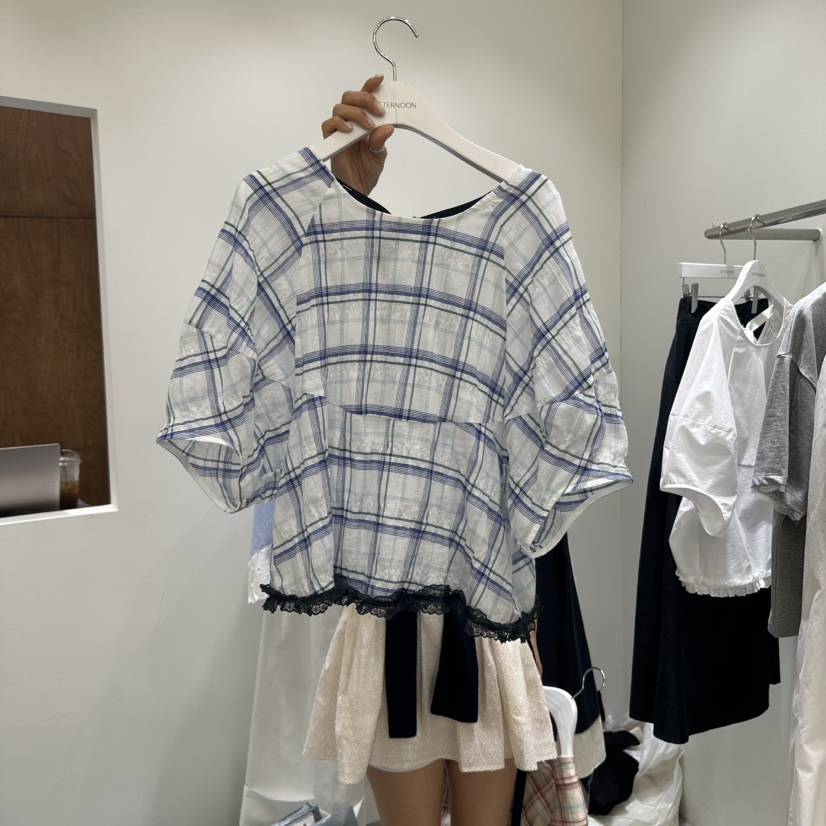 AFTERNOON-P韓國代購㊣女士新品職業推薦熱賣人氣襯衫蕾絲衫AFTERNOON襯衫/蕾絲衫