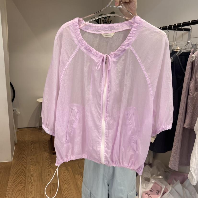 RIVEROOM東大門㊣實拍女裝新品職業25春夏休閑襯衫蕾絲衫尼龍RIVEROOM襯衫/蕾絲衫