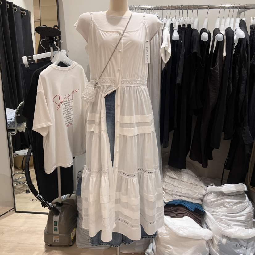 LOVE SOME東大門㊣直郵女裝新款推薦連衣裙不含內搭蕾絲長款LOVE SOME連衣裙