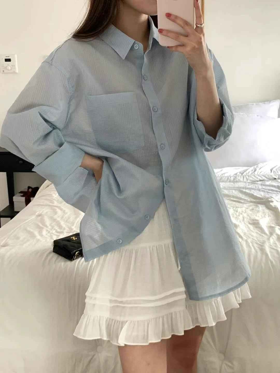 GAMGAK東大門㊣直郵女士新品25春夏職業人氣休閑襯衫蕾絲衫GAMGAK襯衫/蕾絲衫
