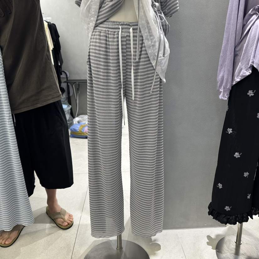 ANDE韓國代購㊣女士新款時尚推薦職業熱賣休閑真品休閑褲海軍ANDE休閑褲