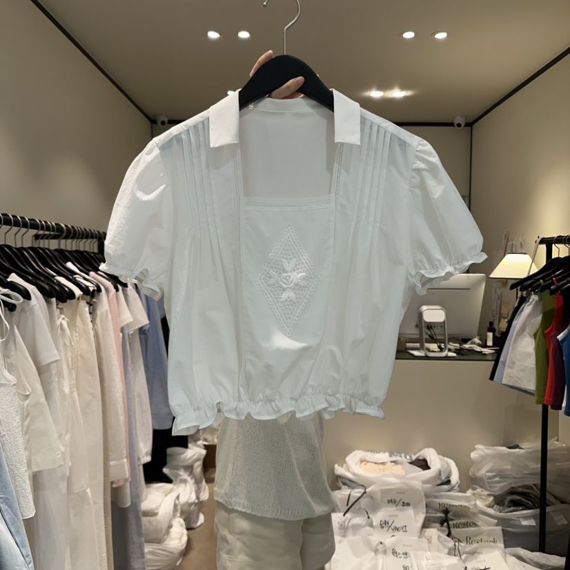 RE STOCK東大門㊣代購女士新款人氣真品時尚休閑襯衫蕾絲衫RE STOCK襯衫/蕾絲衫