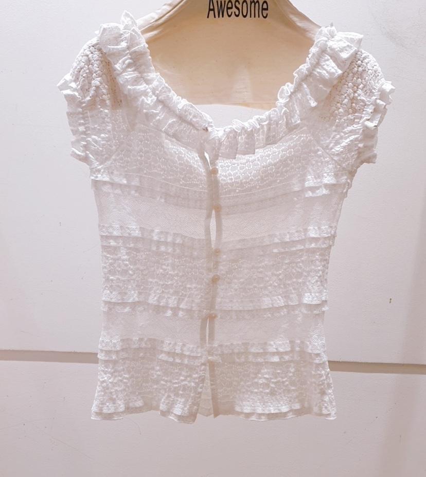 AWESOME-P東大門㊣實拍女士新品25春夏職業推薦襯衫蕾絲衫AWESOME-P襯衫/蕾絲衫