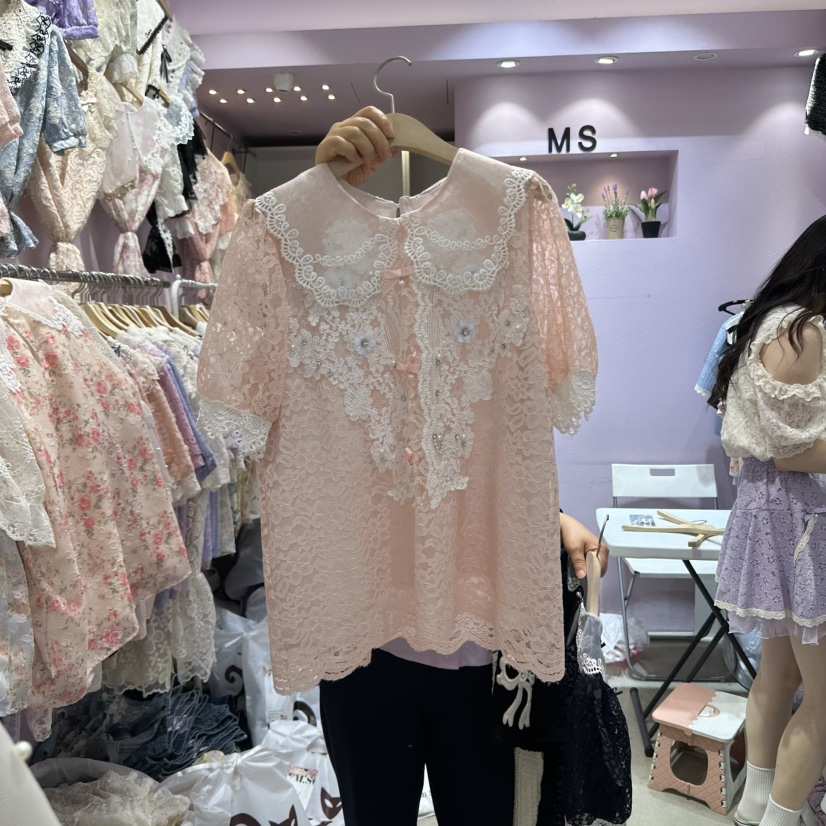 MS東大門㊣代購女裝新款時尚熱賣25春夏真品職業襯衫蕾絲衫MS襯衫/蕾絲衫