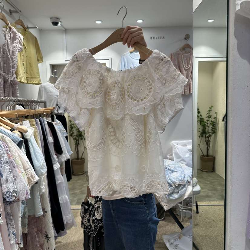 空東大門㊣直郵女士新品25春夏休閑時尚人氣熱賣襯衫蕾絲衫BELITA襯衫/蕾絲衫