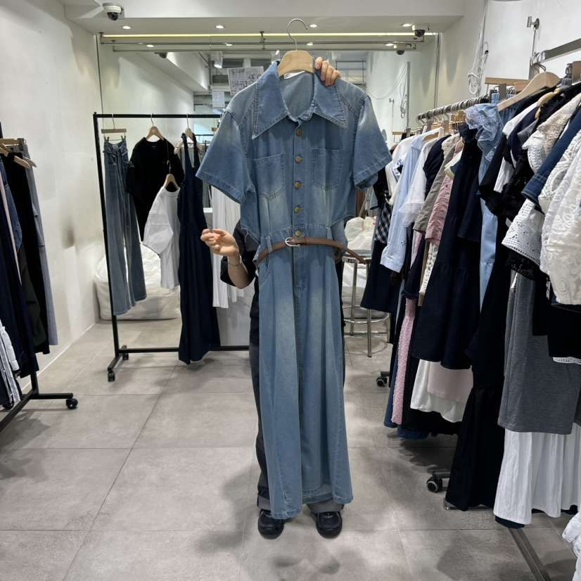 DREAM GIRIS東大門㊣實拍女士新品時尚休閑真品連衣裙含腰帶DREAM GIRIS/HOT PLACE連衣裙