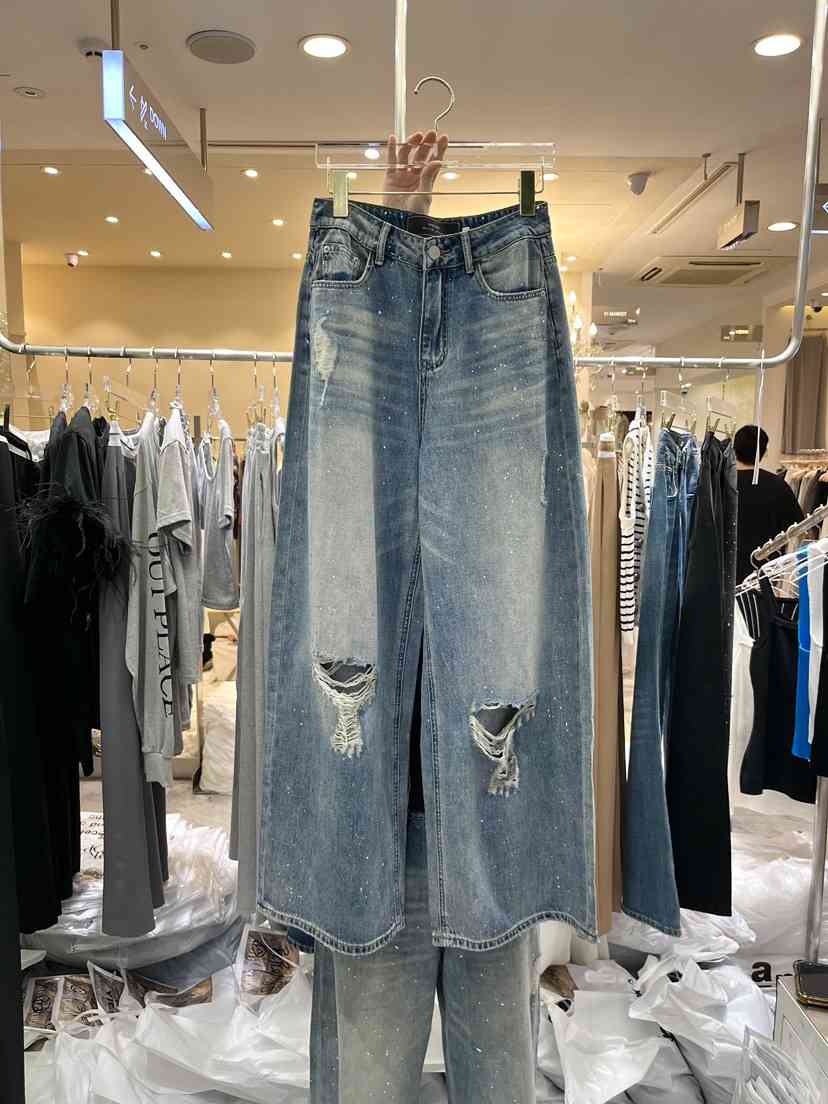 WORK SHOP韓國代購㊣女裝新品人氣真品熱賣25春夏休閑牛仔褲Work_shop牛仔褲