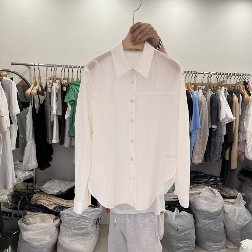 LELEN東大門㊣實拍女裝新品熱賣時尚職業25春夏休閑襯衫蕾絲衫LELEN襯衫/蕾絲衫