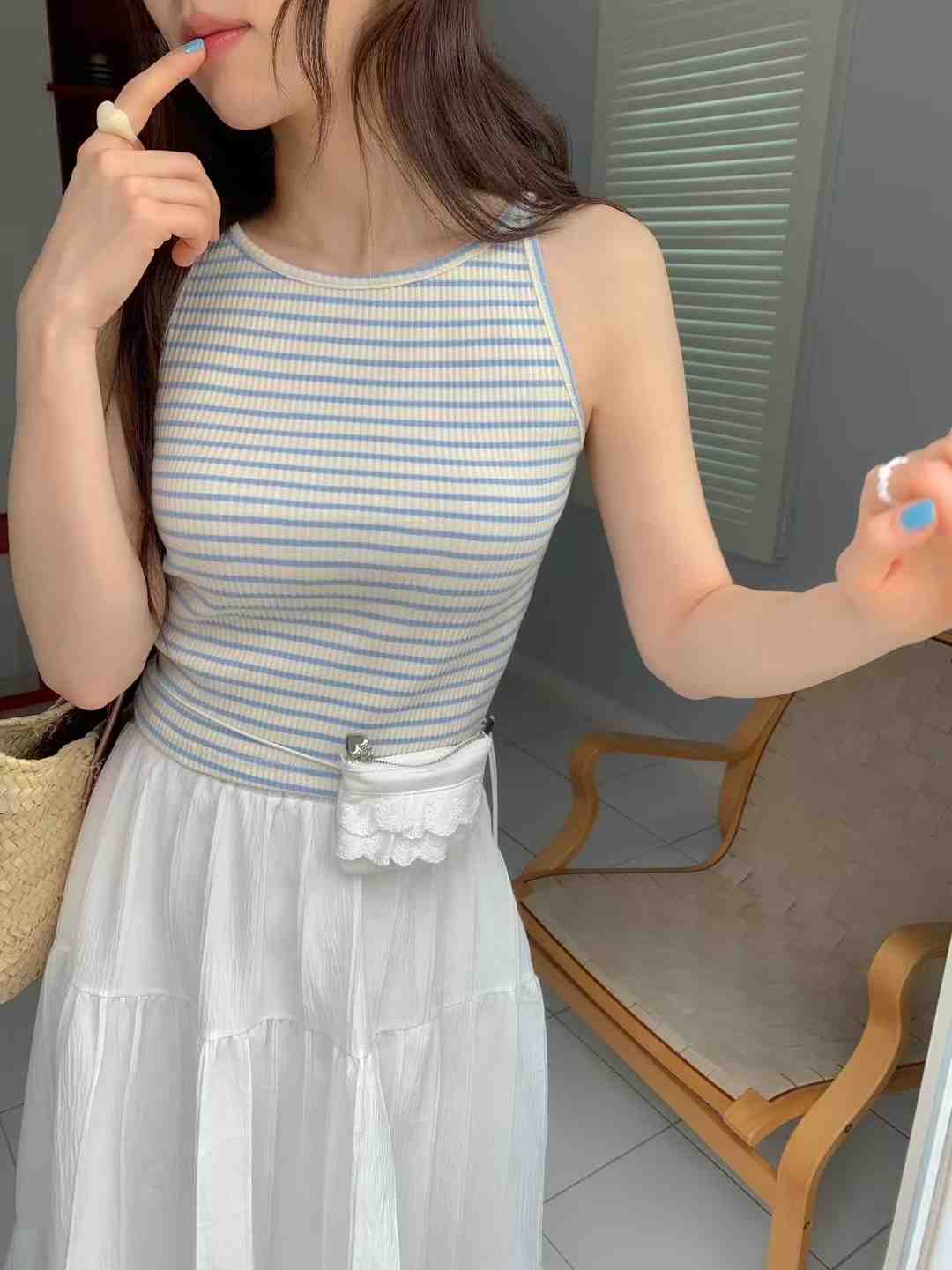 EZEDIARY東大門㊣直郵女士新品25春夏推薦職業熱賣吊帶背心EZEDIARY吊帶/背心