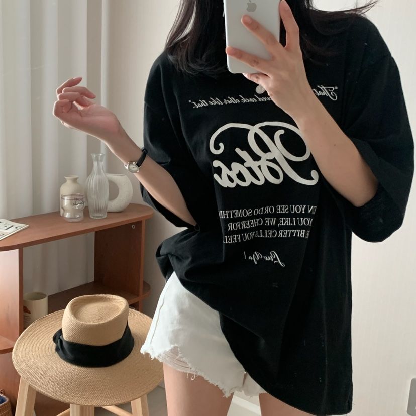 HELLO JINI韓國代購㊣女裝新款25春夏休閑人氣熱賣時尚T恤HELLO JINIT恤