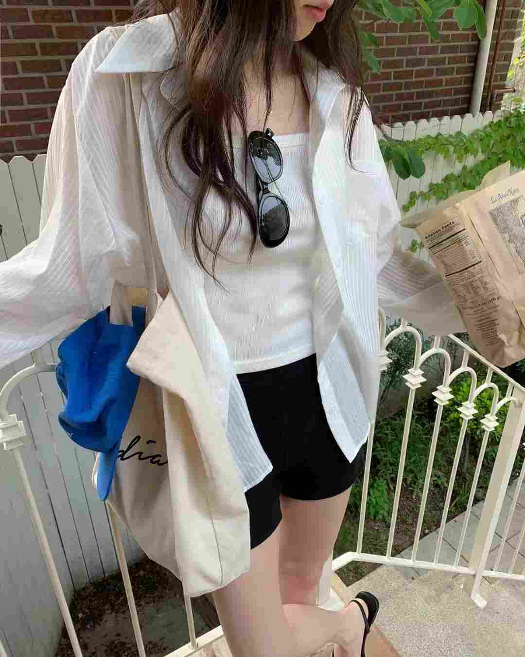 EZEDIARY韓國代購㊣女士新款時尚職業熱賣休閑25春夏襯衫蕾絲衫EZEDIARY襯衫/蕾絲衫