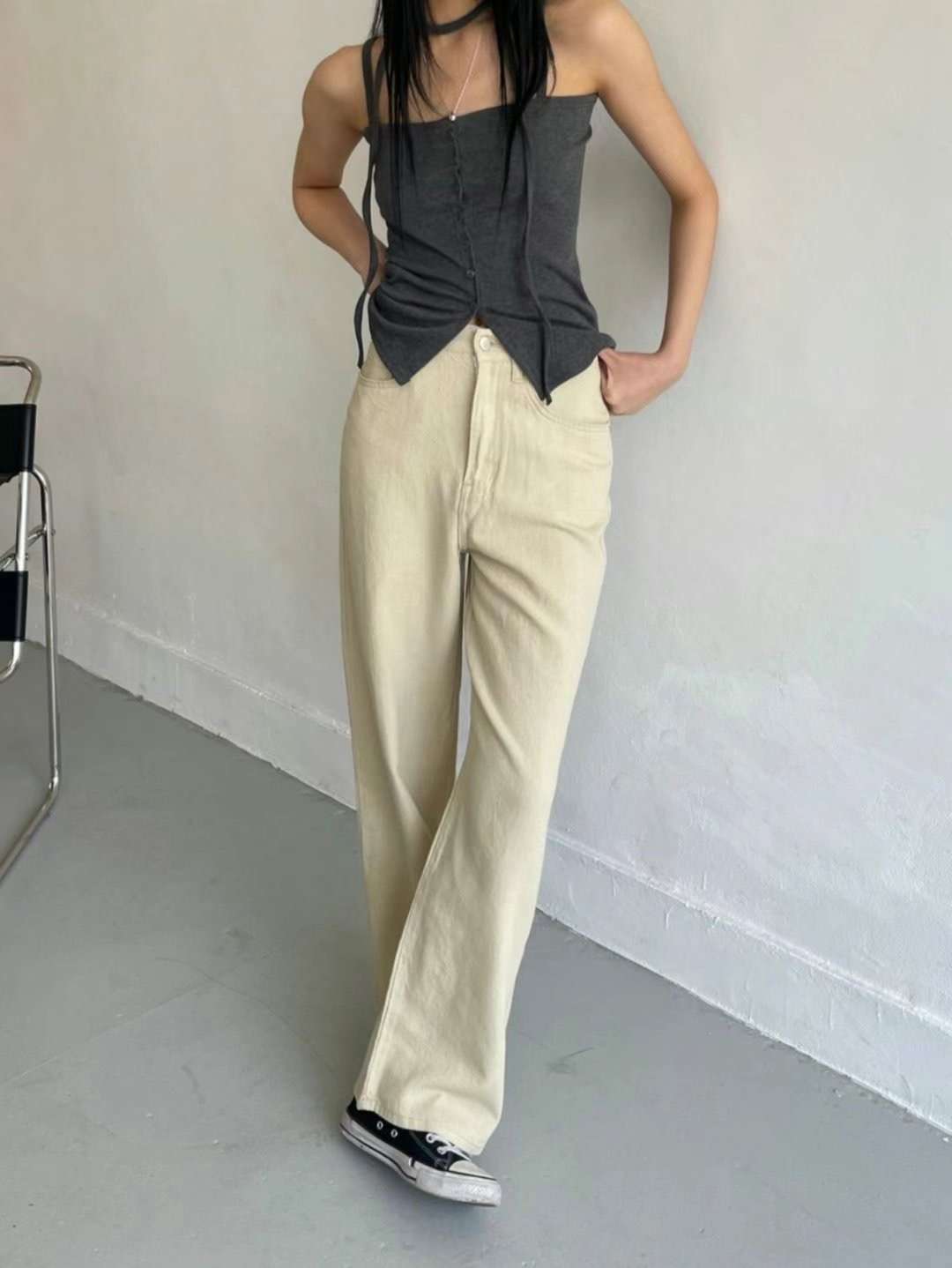 MISSJEAN韓國直郵㊣女裝新品職業真品推薦熱賣25春夏牛仔褲MISSJEAN牛仔褲