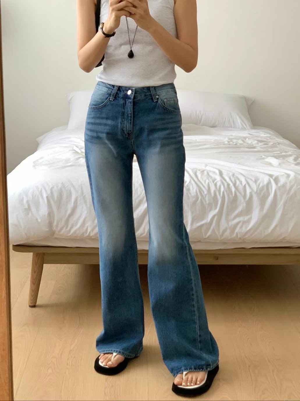 MISSJEAN韓國直郵㊣女裝新品熱賣25春夏推薦真品休閑牛仔褲MISSJEAN牛仔褲