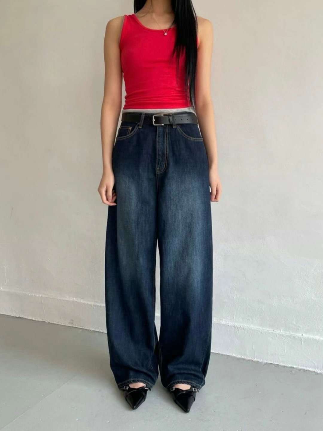 MISSJEAN韓國直郵㊣女士新款推薦25春夏職業休閑時尚牛仔褲MISSJEAN牛仔褲