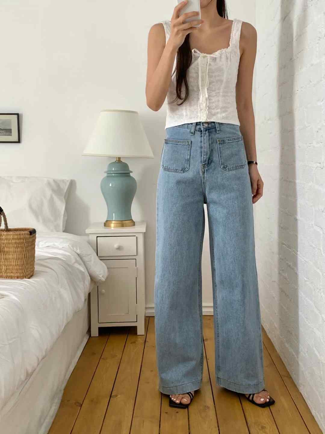 MISSJEAN東大門㊣實拍女裝新品職業休閑推薦人氣真品牛仔褲MISSJEAN牛仔褲